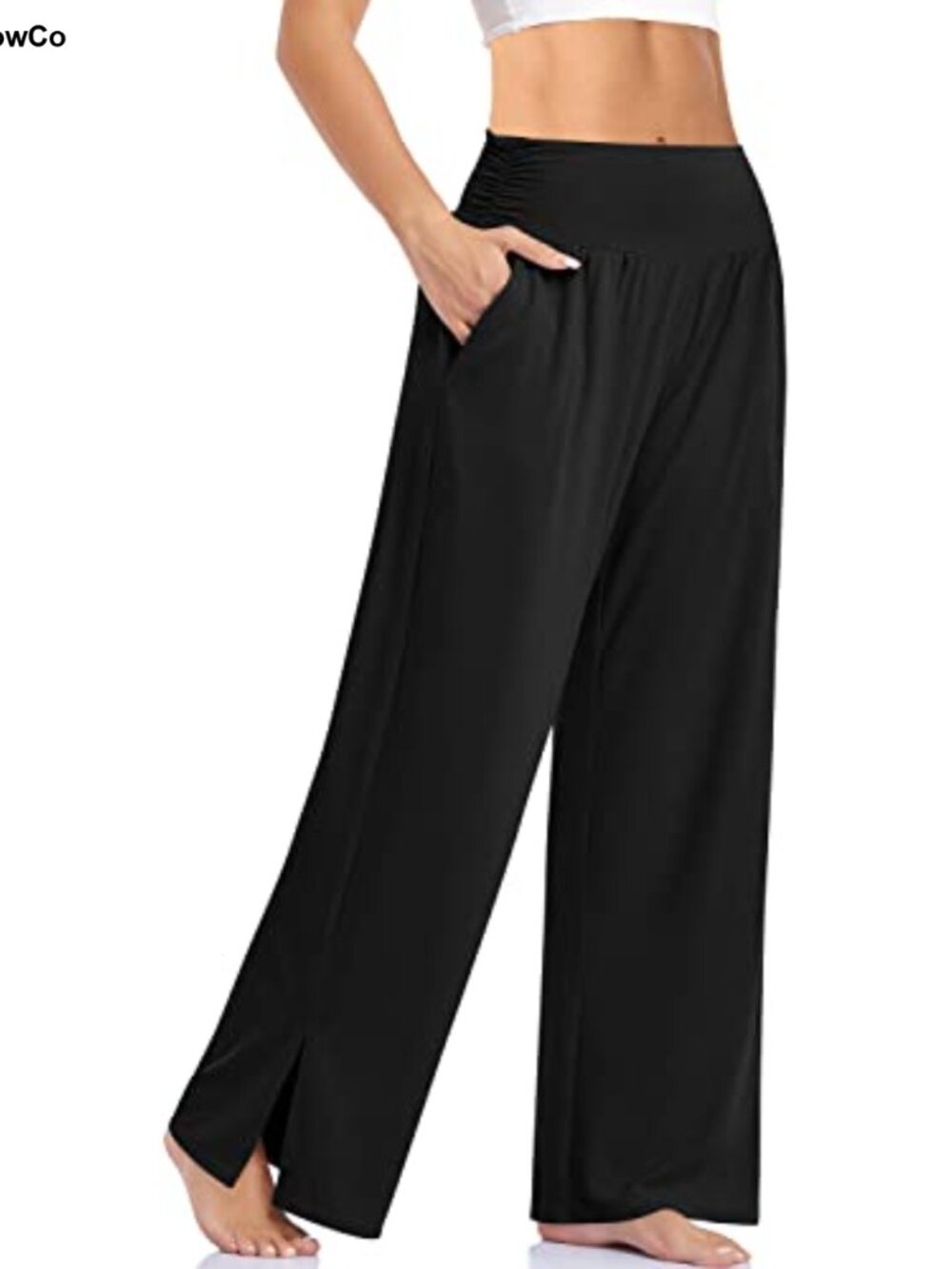 High Waisted Wide Leg Flowy Yoga Pants with Pockets